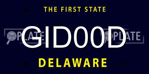 GID00D Delaware License Plate