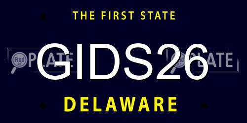 GIDS26 Delaware License Plate