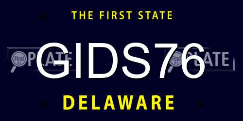GIDS76 Delaware License Plate