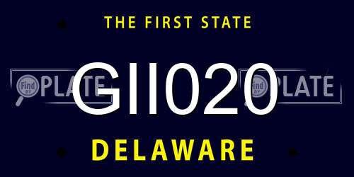 GII020 Delaware License Plate