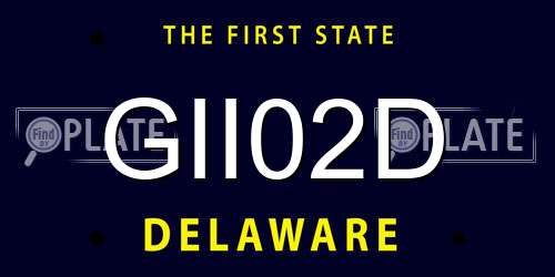 GII02D Delaware License Plate
