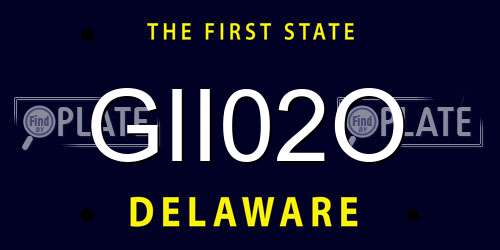 GII02O Delaware License Plate