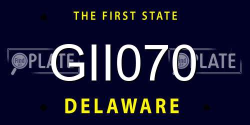 GII070 Delaware License Plate