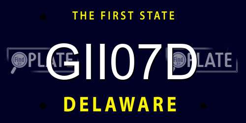GII07D Delaware License Plate