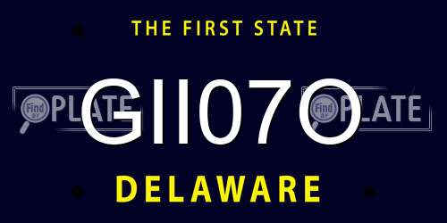 GII07O Delaware License Plate
