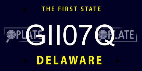 GII07Q Delaware License Plate
