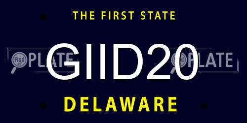 GIID20 Delaware License Plate