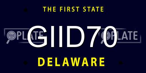 GIID70 Delaware License Plate