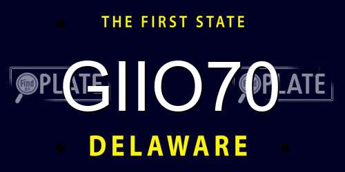 GIIO70 Delaware License Plate