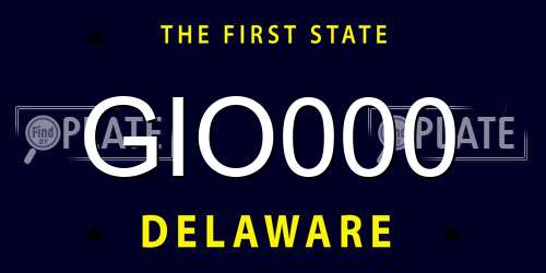 GIO000 Delaware License Plate