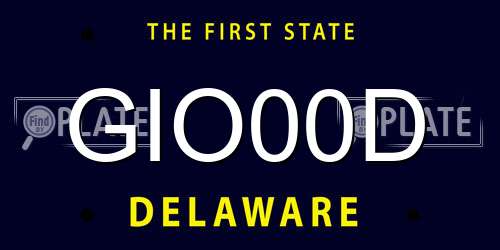 GIO00D Delaware License Plate