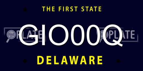 GIO00Q Delaware License Plate