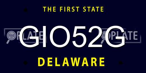 GIO52G Delaware License Plate