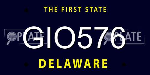 GIO576 Delaware License Plate