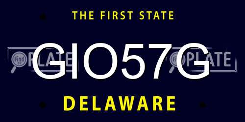 GIO57G Delaware License Plate