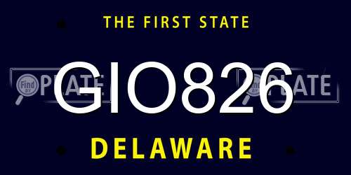 GIO826 Delaware License Plate