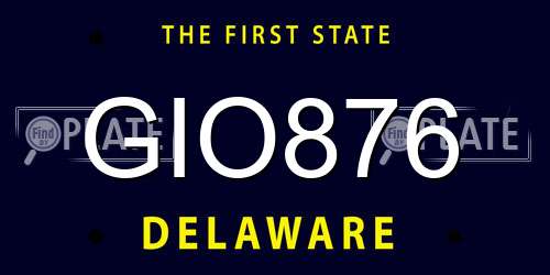 GIO876 Delaware License Plate