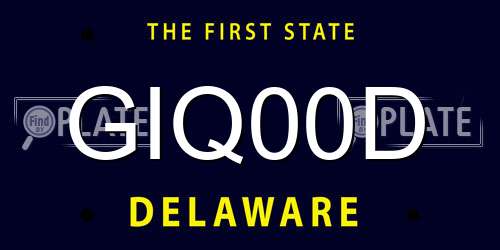 GIQ00D Delaware License Plate