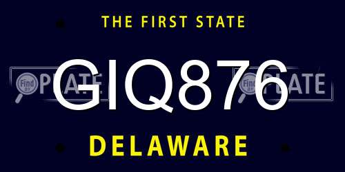GIQ876 Delaware License Plate