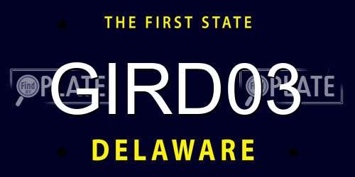 GIRD03 Delaware License Plate