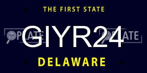 GIYR24 Delaware License Plate