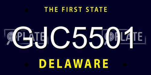 GJC5501 Delaware License Plate
