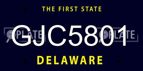 GJC5801 Delaware License Plate