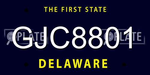 GJC8801 Delaware License Plate