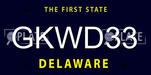 GKWD33 Delaware License Plate