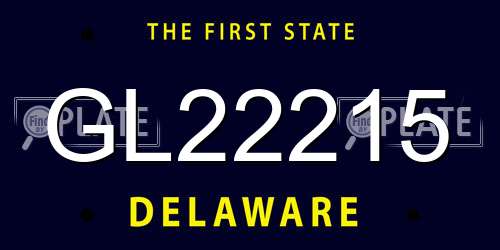 GL22215 Delaware License Plate