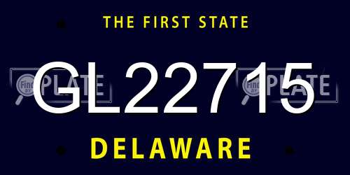 GL22715 Delaware License Plate
