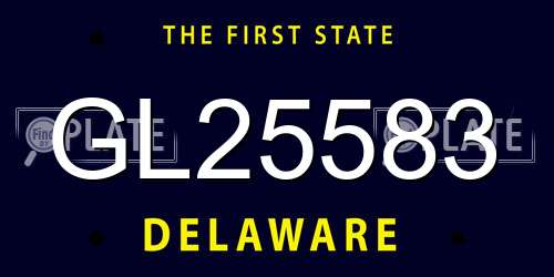 GL25583 Delaware License Plate