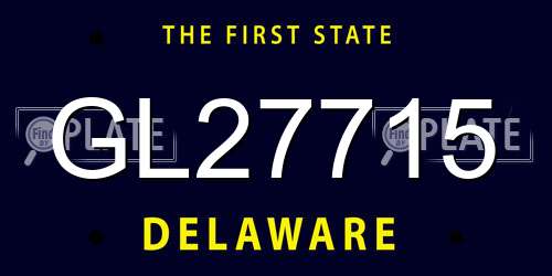GL27715 Delaware License Plate