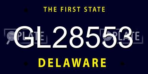 GL28553 Delaware License Plate