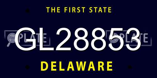 GL28853 Delaware License Plate