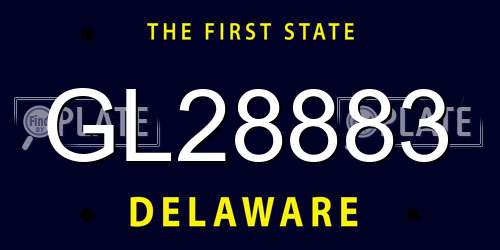 GL28883 Delaware License Plate
