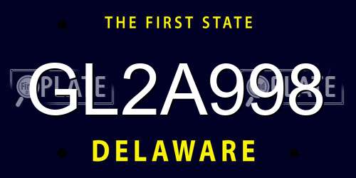 GL2A998 Delaware License Plate