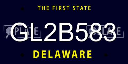 GL2B583 Delaware License Plate
