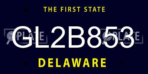 GL2B853 Delaware License Plate