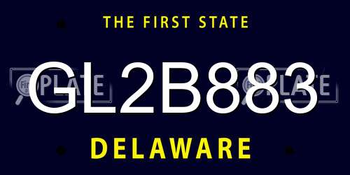 GL2B883 Delaware License Plate