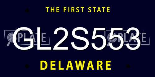 GL2S553 Delaware License Plate