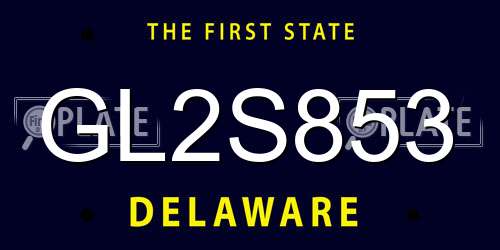 GL2S853 Delaware License Plate