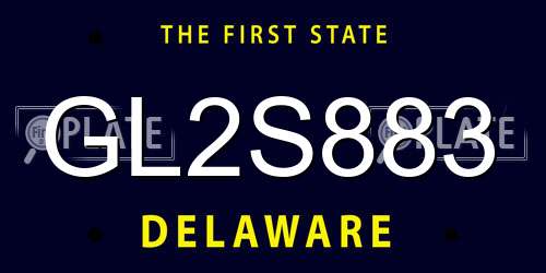 GL2S883 Delaware License Plate