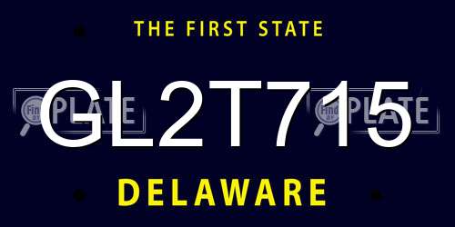 GL2T715 Delaware License Plate