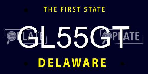 GL55GT Delaware License Plate
