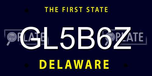 GL5B6Z Delaware License Plate