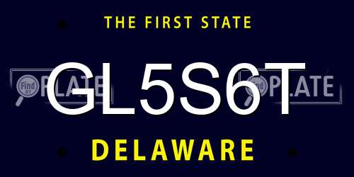 GL5S6T Delaware License Plate