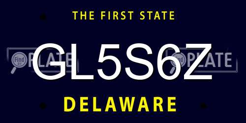 GL5S6Z Delaware License Plate