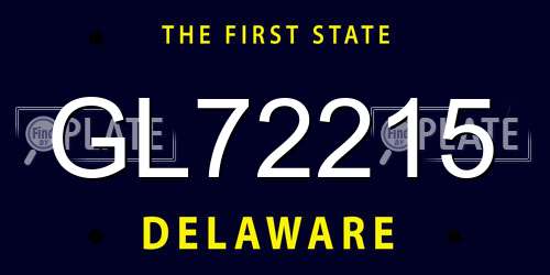 GL72215 Delaware License Plate