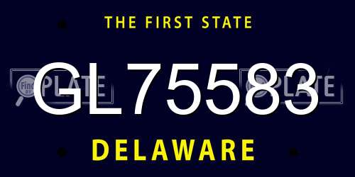 GL75583 Delaware License Plate